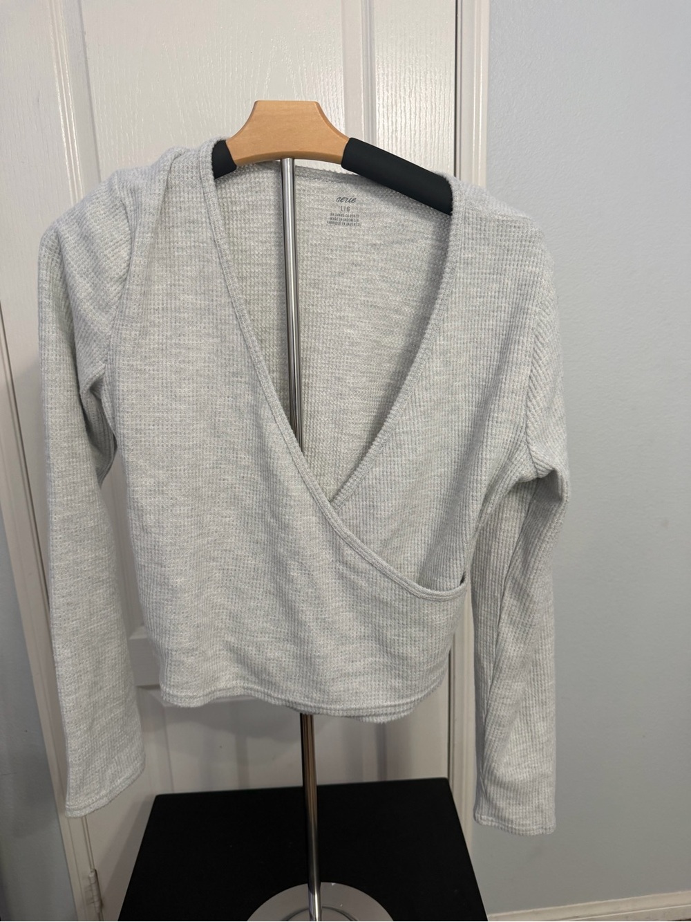 Aerie Heather Light Gray Waffle Wrap Sweat Set